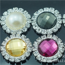 16毫米DIY钻扣新款珍珠钻扣饰品配件小额批发DIY装饰钻扣批发