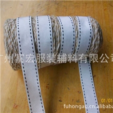 现货供应跳点涤纶帽带，白底跳黑点涤纶帽带