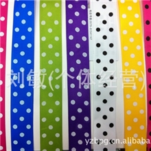 罗纹带印圆点丝带绸带DIY手工发饰材料配件