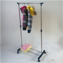 简易置地晾衣架摆摊落地单杆伸缩折叠阳台晒衣架挂衣架衣帽架