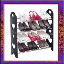 鞋柜批发&mdash;新款多功能四层塑料组合鞋架，简易创意防尘4层鞋架