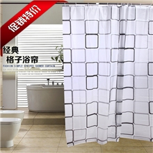家居日用品厂家批发淘宝爆款防水环保大方块PEVA浴帘厕所浴室帘子