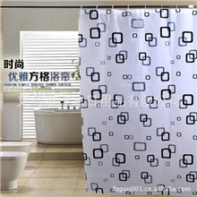 热销PEVA814防水防霉小方块浴帘混批厂家直销10丝加厚浴帘批发