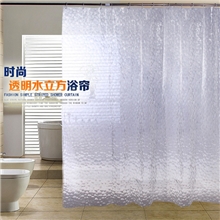 厂家批发15丝垂感好易清洗加厚3D水立方PEVA浴帘多尺寸三色可选