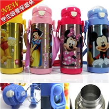 批发正品迪士尼儿童保温杯小学生吸管水壶幼儿真空水杯保温水瓶