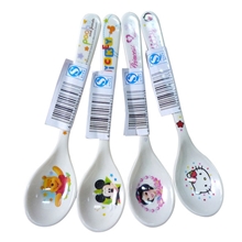 儿童餐具正品迪士尼美耐皿餐具卡通儿童汤匙宝宝汤勺调羹