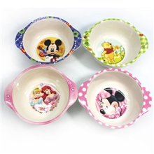 迪士尼儿童餐具梦幻米奇双耳碗可爱卡通餐具美耐皿婴儿餐具