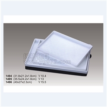 黑白密胺木纹仿瓷塑料托盘宾馆长方形防滑加厚托盘批发厂家直销