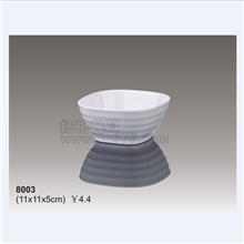 扬格美耐皿白色l螺纹方碗广州仿瓷热销火锅餐具饭碗厂家批发