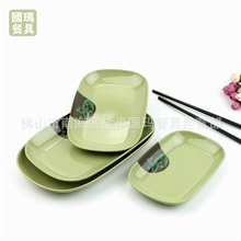 日式餐具批发如意密胺仿瓷/长方盘塑料餐具盘子肠粉碟子