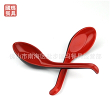 塑料勺子批发/密胺/仿瓷餐具/黑红汤勺/翘尾勾勺/调羹