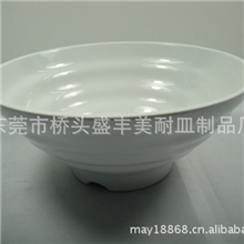 厂价直销美耐皿密胺餐具酒店用品仿瓷餐具单双色螺纹碗