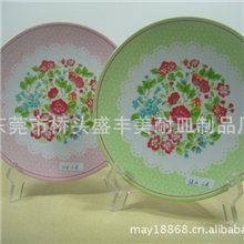 美耐皿密胺餐具圆盘西式花卉风格园盘