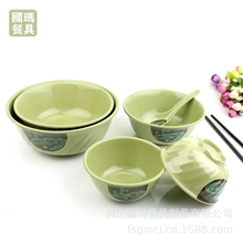 日式餐具仿瓷碗碟批发/美耐皿/塑料密胺碗/如意螺纹汤面碗