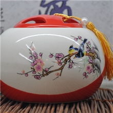 红色茶叶罐喜上眉梢陶瓷茶叶罐密封罐储藏罐