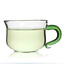 耐热玻璃茶具玻璃杯情侣玻璃杯茶壶伴侣绿把如意品杯品茗杯