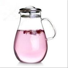 小额批发手工耐热玻璃冷水壶大容量1.9升水滴壶凉水壶价格便宜