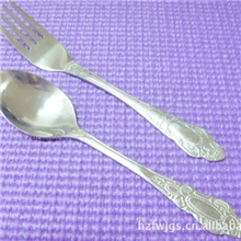 古典花纹不锈钢勺叉麻轮手柄不锈钢餐具2件套/4件套厂家直销