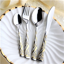 酒店西餐餐具|英国外贸原单高档不锈钢餐具四件套刀叉勺套装批