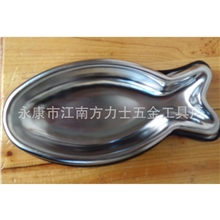 厂家直销售新款不锈钢鱼形猫碗，欧洲原单宠物食具