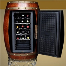 厂家直销橡木葡萄酒桶CT-48T电子恒温红酒柜复古葡萄酒酒柜