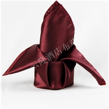 柯桥厂家直销酒店用特厚型酒红色仿真丝口布