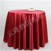 柯桥厂家批发酒店用酒红色加厚型贡缎台布