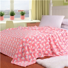 毛毯批发定做心形印花不掉毛不掉色毛毯天鹅绒法兰绒毛毯毯子