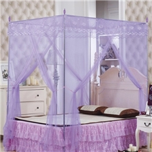 蚊帐厂家批发三开门不锈钢落地蚊帐蕾丝花边蚊帐高档加密蚊帐