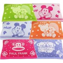 纯棉32股无捻提花卡通幼儿园婴幼儿童枕巾全棉毛巾童巾批发定制