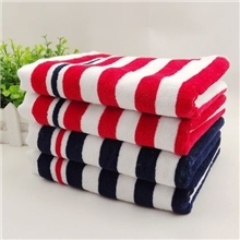 纯棉32股割绒海军条纹毛巾时尚情侣面巾有浴巾套巾高阳产地批发
