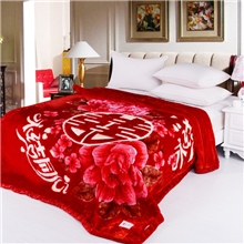 2013秋季新款红豆大红婚庆亚克力毛毯批发拉舍尔加厚双层毯子