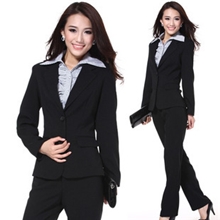 供应韩版职业装女职业裤装免烫职业套装加工定做职业套装