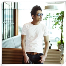 新款男士圆领修身短袖纯色网眼棉T恤欧美风男装潮夏装打底衫