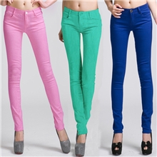 2013爆款糖果色小脚裤韩版时尚彩色牛仔潮裤小脚裤