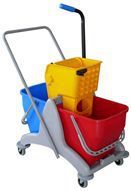 健力DB50/H双桶榨水车,2x25L,配侧压式榨水器拖把桶批发