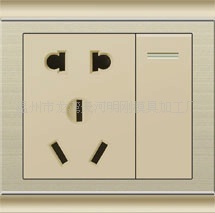 供应新86型墙壁开关、插座五孔带一开。