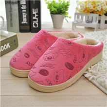 慈溪厂家批发冬季小猪加厚牛筋底半包跟棉拖保暖卡通棉拖鞋