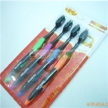 批发牙刷实拍高品质4支装韩国纳米牙刷竹炭牙刷