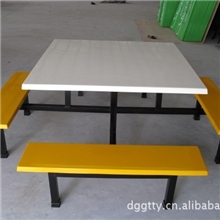 批发餐台八人位玻璃钢方型餐桌椅饭堂餐台玻璃钢快餐椅餐桌椅