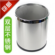 双层不锈钢垃圾桶不锈钢垃圾桶酒店垃圾桶宾馆垃圾桶酒店用品