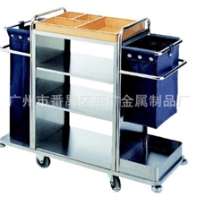 C-041双通不锈钢酒店客房服务车房口车布草车厂家热卖