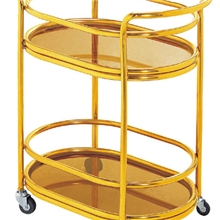 C-030扶手长圆形不锈钢钛金酒水车厂家热销