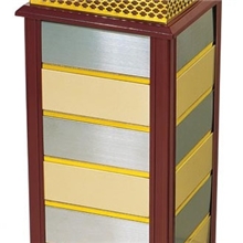 皇家座垃圾桶金银配座地烟灰桶木制果皮箱垃圾桶厂A010