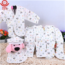 好崽仔优质供应精梳棉宝宝内衣套大码胎衣五件套3-10个月可穿