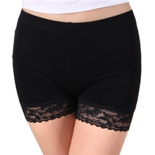 独立包装优质冰丝防走光蕾丝边三分裤打底裤安全裤平口三分裤