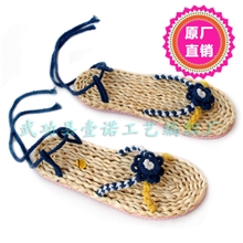 壹诺工艺草鞋批发-草编-2013菊花款保健按摩草鞋-民间纯手工