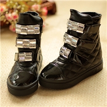 童鞋批发一件代发2013秋冬新款潮靴水钻运动板鞋女童单靴公主鞋