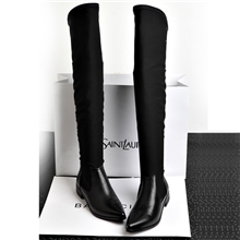 2013欧美新款亚历三大王靴显瘦弹力靴尖头真皮靴子女粗跟过膝长靴