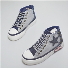 新款时尚女鞋批发韩版潮流厚底高帮松糕鞋休闲帆布女鞋一件代发